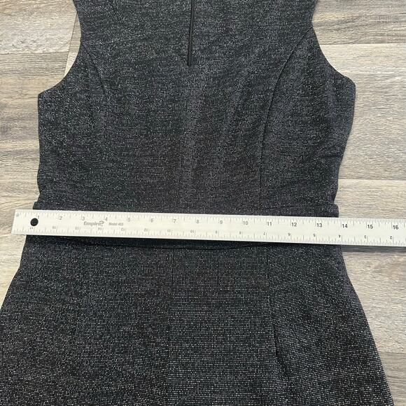 NWT Banana Republic Black Gray Womens 6 Sleeveless Straight Leg Glitter Jumpsuit - Picture 9 of 14